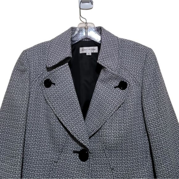Evan-Picone Black and White  Blazer Jacket Sz 6 - Picture 3 of 7